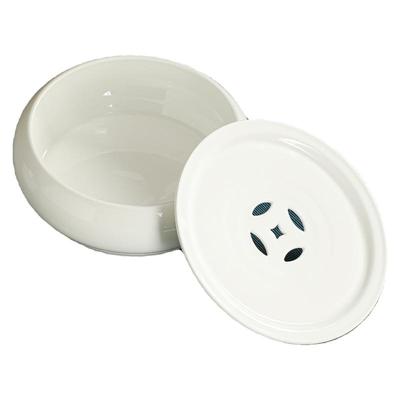 潮州骨瓷茶盘陶瓷茶船大号干泡盘圆形蓄水茶海家用高档商务茶室