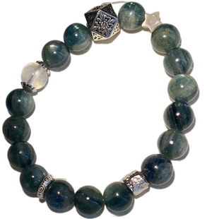 EnW 银河帝国 西利亚 原创天然蓝绿晶孔雀石月光石手链手串