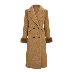 尹千金【财阀小姐徐睿知】经典双排扣气质百搭毛毛大衣W2023009