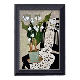 马蒂斯静物玄关装饰画法式中古风纯手绘油画走廊过道挂画花卉壁画