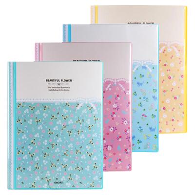 得力5173/5174/5776文件夹30页40页60页资料册多层学生用插页透明袋资料夹A4活页试卷夹琴谱夹