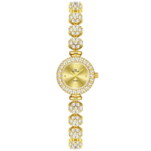 ICHUMU手表女满钻轻奢小金表山茶花手链表女士女款高颜值腕表时尚
