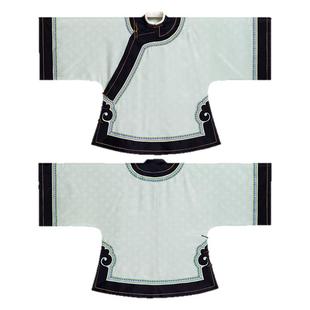 长亭烟柳丨一城风絮丨夏季中式复古绣花立领如意镶边原创款大襟袍