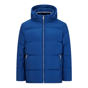 BEANPOLE滨波 90%鹅绒男女款蓝色蓬松连帽运动面包羽绒服外套