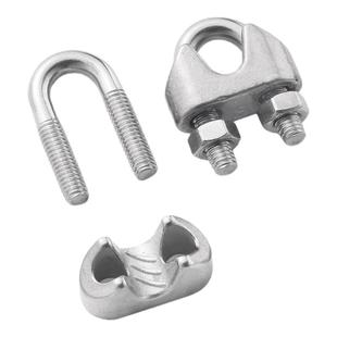 304/316不锈钢钢丝绳夹头卡头轧头U型夹锁扣卡扣卡子M2M3M4-M32mm