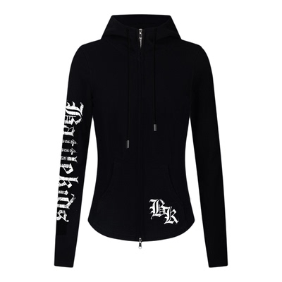 哥特风显瘦针织衫短款连帽外套