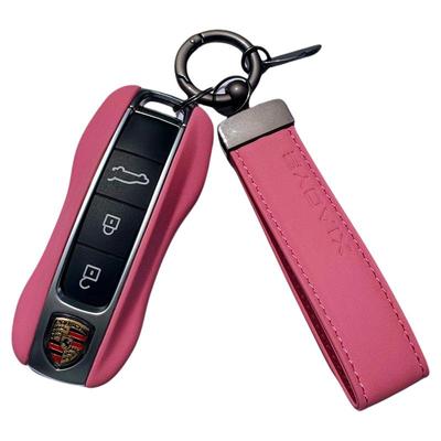 保时捷钥匙壳牛皮芭比粉中国红