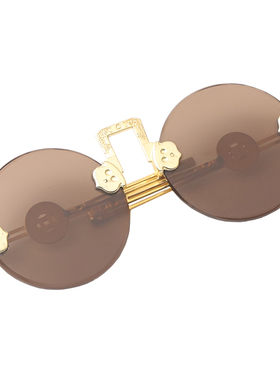 老梁复古太阳镜东海水晶石头眼镜