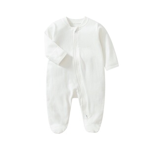 婴儿连体衣纯棉秋装包手防抓脸哈衣春秋款0-1岁宝宝连脚拉链爬服