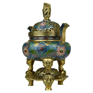 北京景泰蓝香炉铜铸胎掐丝珐琅佛具宗教用品仿古特色手工艺礼品