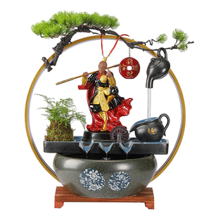 创意悬壶招财猫流水摆件乔迁开业礼物家居客厅办公室轻奢装饰摆设