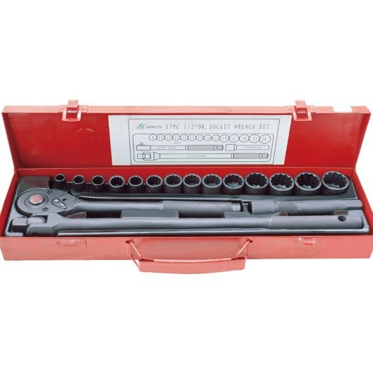 供应1/2”17件手动套筒扳手组 1/2套筒扳手17PCS