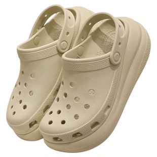 crocs洞洞鞋卡洛驰泡芙情侣鞋夏季户外沙滩厚底女凉拖男鞋207521