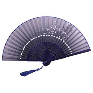 6寸女扇扇子日式折扇中国风女式绢扇子两截面礼品古风跳舞蹈小扇