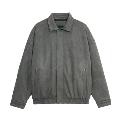 复古加厚麂皮绒外套男