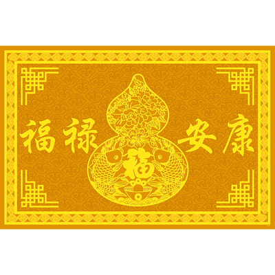 土黄色风水入户门地垫丝圈东户