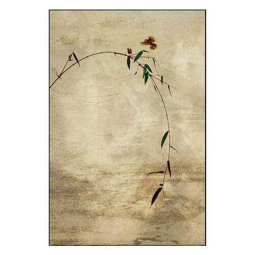 原创新中式茶室挂画客厅民宿玄关竹子壁画侘寂书房禅意艺术装饰画