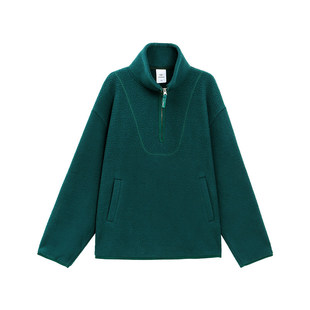 TurnSignal潮牌颗粒绒外套女秋冬2026新款宽松保暖半拉链立领上衣