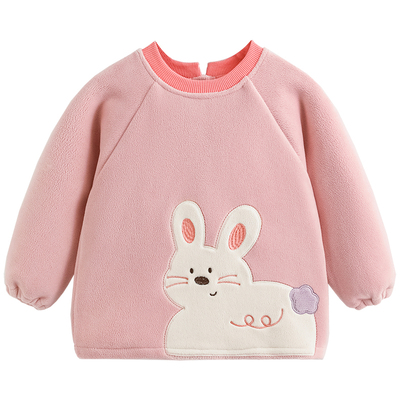 冬季宝宝奥粒绒罩衣吃饭神器围衣