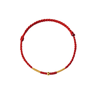 宫里上新小黄金红绳手链马年本命年红手绳999足金编织绳新年礼物