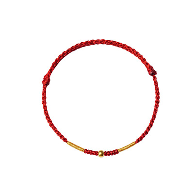 宫里上新足金转运珠本命年红手绳