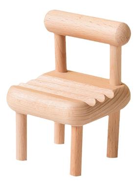 迷你桌面木椅子木手机架简约