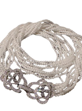 美在心尖儿 山茶花猫眼石串珠项链 水灵水灵时尚花朵锆石手链百搭