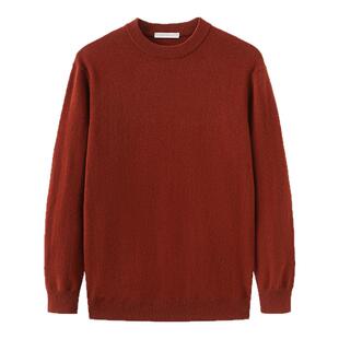 春竹100%山羊绒2025秋冬新款保暖圆领纯色百搭休闲毛衣男士羊绒衫