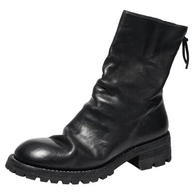 钧博马皮英伦厚底后拉链男靴