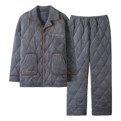 恒源祥男加厚家居服套装睡衣