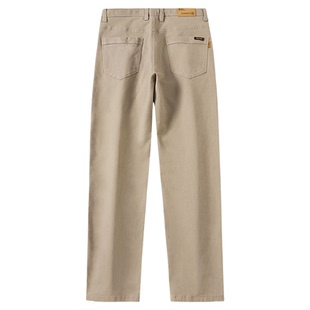 卡其色男士加绒裤子男2025秋冬新款修身直筒纯棉加厚休闲长裤男款