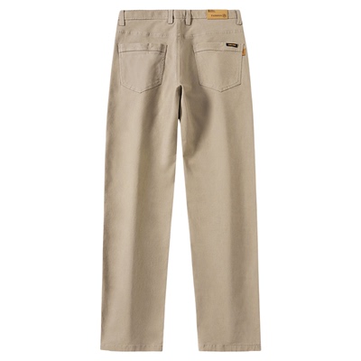 卡其色男士加绒裤子男2025秋冬新款修身直筒纯棉加厚休闲长裤男款