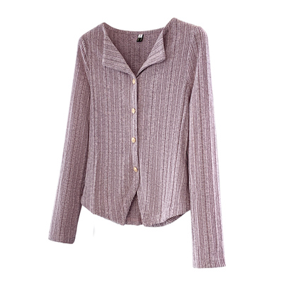 微胖的喵喵大码女装针织开衫上衣