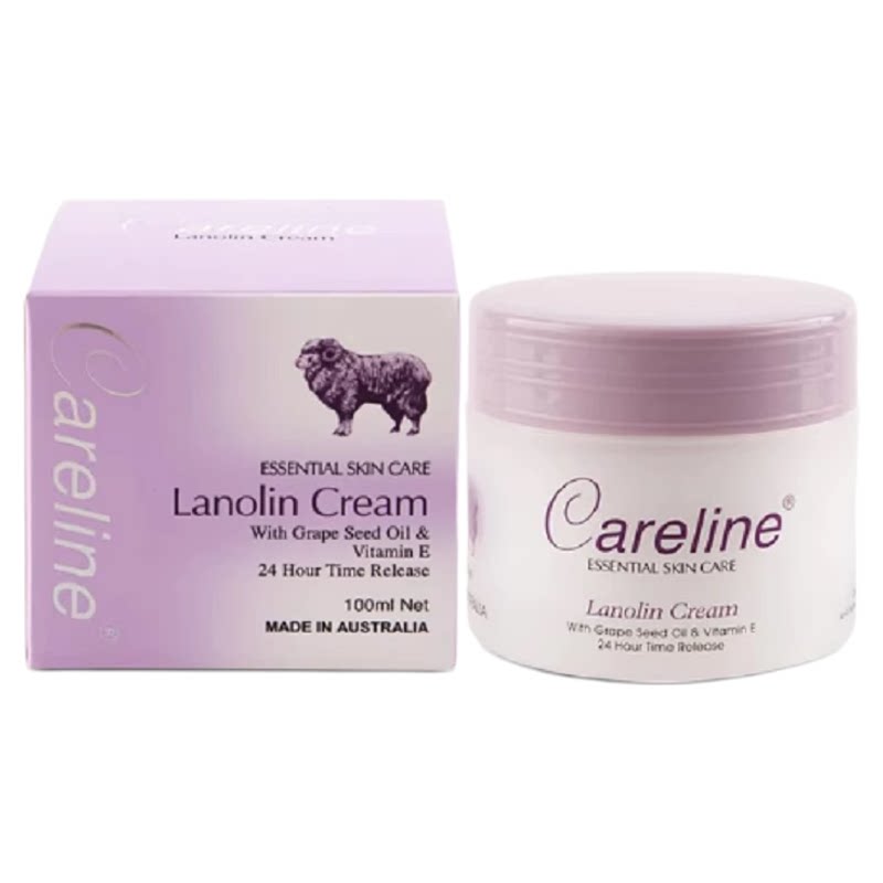 保税仓 澳洲Careline柯蓝羊胎素葡萄籽维E绵羊油100ml保湿乳面霜