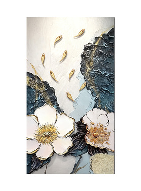 大芬村手绘油画九鱼图玄关装饰画