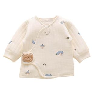 新生婴儿衣服冬初生a类纯棉宝宝打底内搭夹棉贴身和尚服保暖上衣