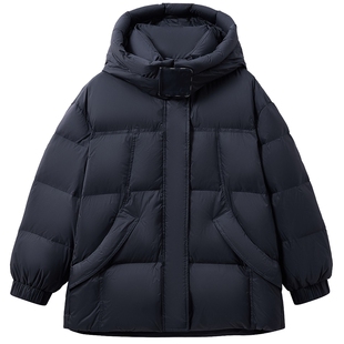 爱居兔基础中长款保暖羽绒服2025年冬季新款女通勤保暖加厚冬外套