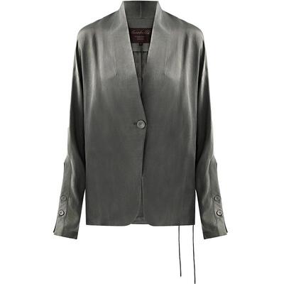 COCOBELLA流光缎面盘扣外套