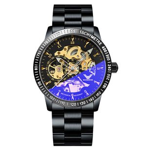 名表品牌手表男士全进口纯机械表十大镂空全自动学生潮流防水男款