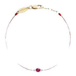 Redline/红绳女士饰品 So Abby 红宝石黄金镶钻 0.1 克拉线手链