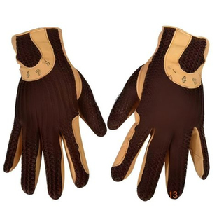 【】真皮马术手套 手背线面编制 马术手套 夏季骑马手套