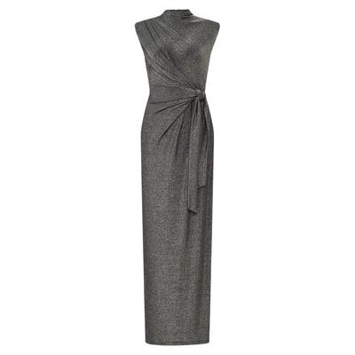 DVF金属灰修身弹力针织裹身裙