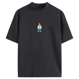 纯棉港风刺绣体恤欧洲站2025年新款装欧货潮粉色t恤女夏季短袖潮