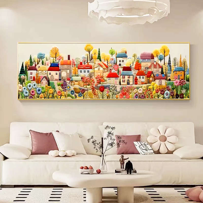 钻石绣2025新款客厅童话小镇5d钻石画满钻风景十字绣儿童水钻贴画