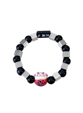 招财猫情侣手链手串天然石情侣
