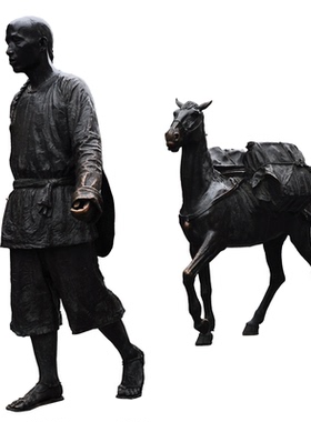 民俗茶马古道公园庭院雕塑定制厂家铸铜人物雕像艺术大型铜雕摆件