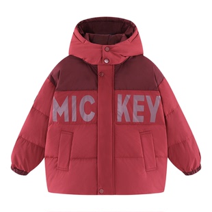 正品迪士尼童装儿童加厚羽绒服男童面包服中大童冬装2025新品90绒