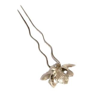 入梦闻喜手工925纯银莲花u型发簪子荷花朵夹钗盘发古风头饰礼品女