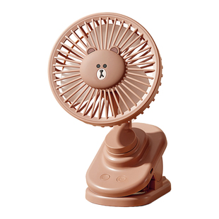 LINE桌面风扇2026新款静音摇头台式可夹办公室宿舍床头学生便携式小风扇usb充电大风力循环冷风空调扇长续航