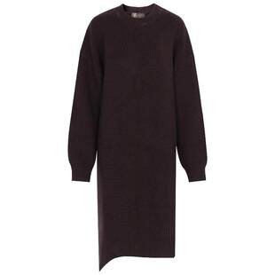 COCOBELLA设计感软糯粗针螺纹毛衣裙女中长款针织连衣裙MZ3131